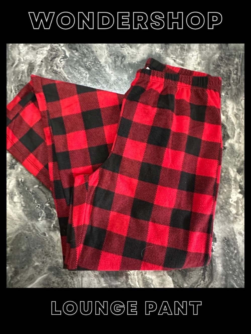 Red and Black Buffalo Plaid Fleece Pant women size XS